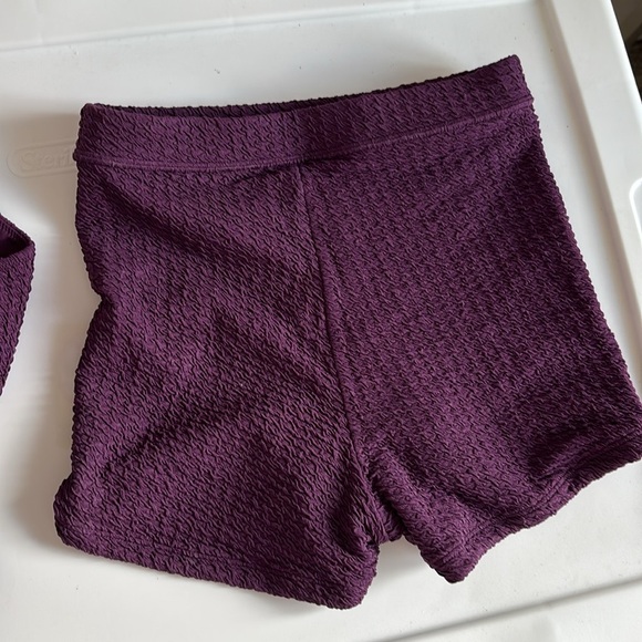 TJ Swim Purple Textured Bikini Set with High-Waisted Shorts size XS Only wore - Picture 8 of 8